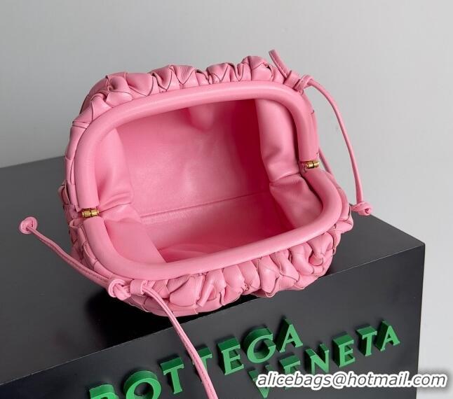 Shop Grade Bottega Veneta Mini Pouch Bag in Wide Intrecciato Leather 585852 Light Pink 2023