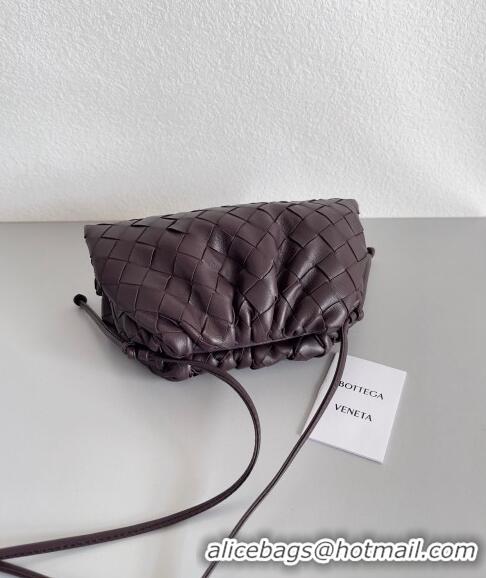 Top Quality Bottega Veneta Mini Pouch Bag in Wide Intrecciato Leather 585852 Fondant Brown 2023