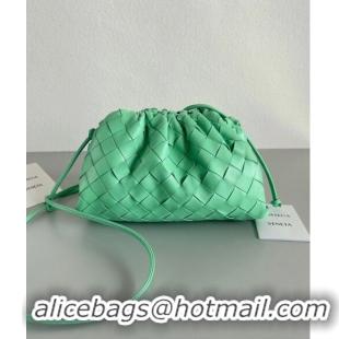 Grade Quality Bottega Veneta Mini Pouch Bag in Wide Intrecciato Leather 585852 Light Green 2023