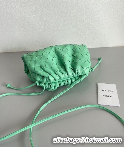 Grade Quality Bottega Veneta Mini Pouch Bag in Wide Intrecciato Leather 585852 Light Green 2023