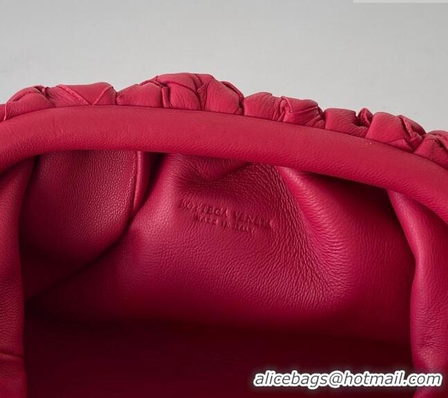 Top Grade Bottega Veneta Mini Pouch Bag in Wide Intrecciato Leather 585852 Red 2023