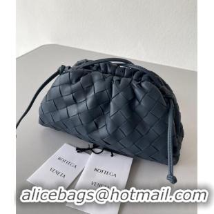 Purchase Grade Bottega Veneta Mini Pouch Bag in Wide Intrecciato Leather 585852 Thunder Grey 2023