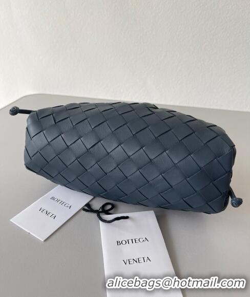 Purchase Grade Bottega Veneta Mini Pouch Bag in Wide Intrecciato Leather 585852 Thunder Grey 2023