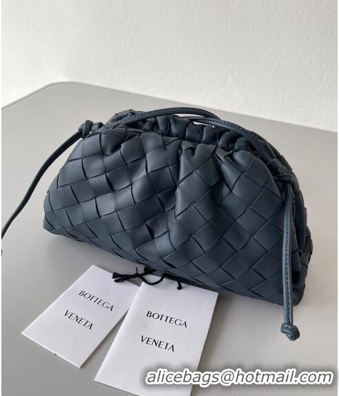 Purchase Grade Bottega Veneta Mini Pouch Bag in Wide Intrecciato Leather 585852 Thunder Grey 2023