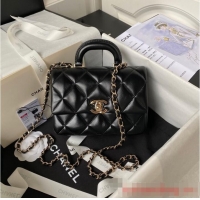 Super Quality Chanel small flap bag with top handle AS4543 Black