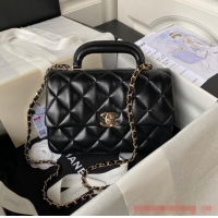 Most Popular Chanel small flap bag with top handle AS4544 Black