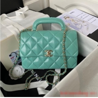 Luxurious Promotional Chanel small flap bag with top handle AS4544 Green