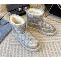 Charming Chanel PVC Snow Boots with CC Embroidery Grey 1213063