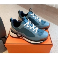 Good Quality Hermes Hugo sneakers in Calfskin Blue 117007