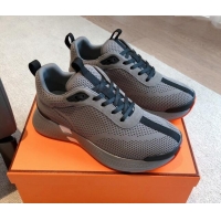 Unique Style Hermes Hugo sneakers in Technical Knit Grey 117013