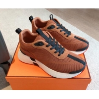 Generous Hermes Hugo sneakers in Technical Knit Wood Brown 117015