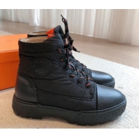 Good Quality Hermes Fresh Ankle Boots in Light Fabric Black 215022