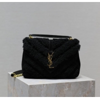 Promotional SAINT LAURENT COLLEGE MEDIUM IN QUILTED SUEDE 392737 Black