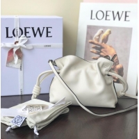 Famous Brand Loewe Mini Napa Leather Flamenco clutch 26941 White