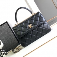 Reasonable Price Chanel FLAP BAG WITH TOP HANDLE AS92236 Black