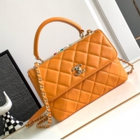 Best Price Chanel FLAP BAG WITH TOP HANDLE AS92236 Yellow