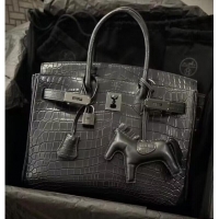 Top Quality Hermes Birkin 30CM Original Crocodile Leather Bag BK30 Black