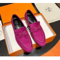 Trendy Design Hermes Paris Loafers in Suede Purple 215045