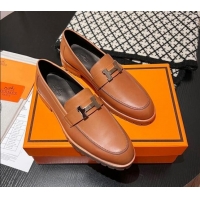 Good Quality Hermes Faubourg Loafers in Calfskin Brown 1215060