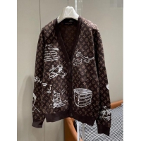 ​Super Quality Louis Vuitton Monogram Wool Cardigan LV110924 Brown 2023