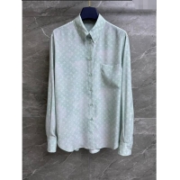 ​Top Quality Louis Vuitton Monogram Cloud Shirt in Silk 1AFDLS Green 2023