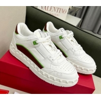 Buy Discount Valentino Freedots Low Top Calfskin Sneakers White/Brown 121103