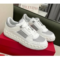 Best Grade alentino Freedots Low Top Calfskin Sneakers White/Grey 1121104