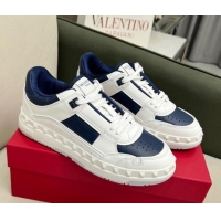 Duplicate Valentino Freedots Low Top Calfskin Sneakers White/Navy Blue 121106