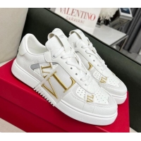 Good Quality alentino VL7N Low Banded Calfskin Sneakers White 121119