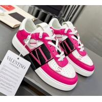 Low Cost Valentino VL7N Low Banded Calfskin Sneakers Dark Pink 121125