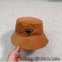 Reasonable Price Prada Corduroy Bucket Hat PR1018001 Brown 2023