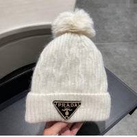 Top Grade Prada Knit Hat P12801 White 2023