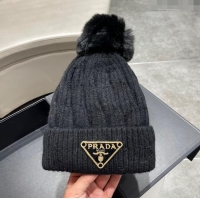 Top Grade Prada Knit Hat P12802 Black 2023