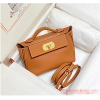 Well Crafted Hermes Original Togo Leather Bag H3621 Brown