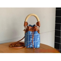 Top Grade Fendi Mon Tresor fabric mini bag with FF motif 0111 Blue