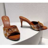 http://www.cheapbagmalluk.ru/adyzw/images/coloDiscount Valentino VLogo Heel Slide Sandals 7.5cm in Damier Crystals Tan B