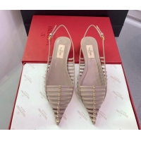 Inexpensive Valentino Rockstud Leather Slingback Pumps with Thin Strap Powder Pink 1214120