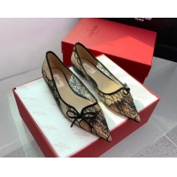 Good Quality Valentino Lace Ballet Flat with Bow Black 1214128