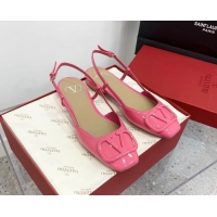 Sumptuous Valentino VLogo Patent Leather Slingback Sandals Pink 214138