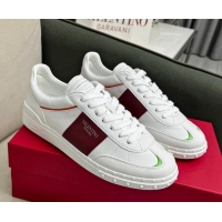 Stylish Valentino Upvillage Sneakers in Nappa Calfskin White/Burgundy 218079