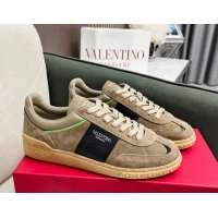 Top Grade Valentino Upvillage Sneakers in Suede Khaki Grey 218084