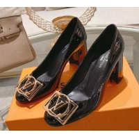 Best Product Louis Vuitton Madeleine Pumps 8cm in Patent Leather with LV Circle Black 204026