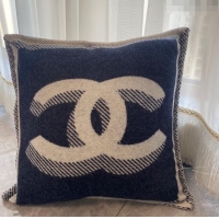 Famous Brand Chanel CC Wool Cashmere Pillow 50x50cm CH2566 Black 2022