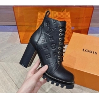 Low Price Louis Vuitton Star Trail Ankle Boots 9cm in Black Calf Leather 218041