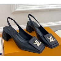 Good Product Louis Vuitton Shake Slingback Pump 5.5cm in Calf Leather with Quilted Block Heel 218054