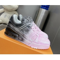 Classic Hot Louis Vuitton Basketball Sneakers in Painted Leather Light Pink 218061