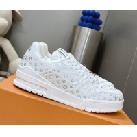 Trendy Design Louis Vuitton LV Trainer Sneakers in Mini Monogram Leather White/Silver 218064