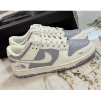 Perfect Nike SB Dunk Low Retro x Louis Vuitton LV Sneakers in Calf Leather White/Grey 0105038