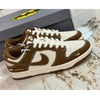 Low Price Nike SB Dunk Low Retro x Louis Vuitton LV Sneakers in Suede and Leather White/Brown 105040