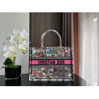 Promotional MEDIUM DIOR BOOK TOTE White Multicolor Mexico Millefiori Embroidery M1296ZEBJ